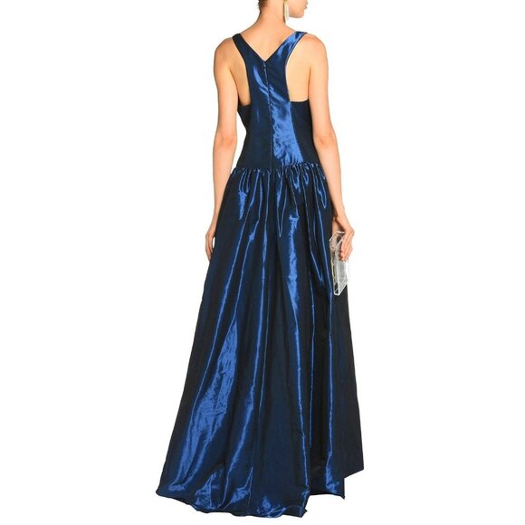 Marchesa Notte Blue Taffeta Satin Ball Gown Embellished Dress SZ 6 NWT $1,150 - Picture 2 of 4
